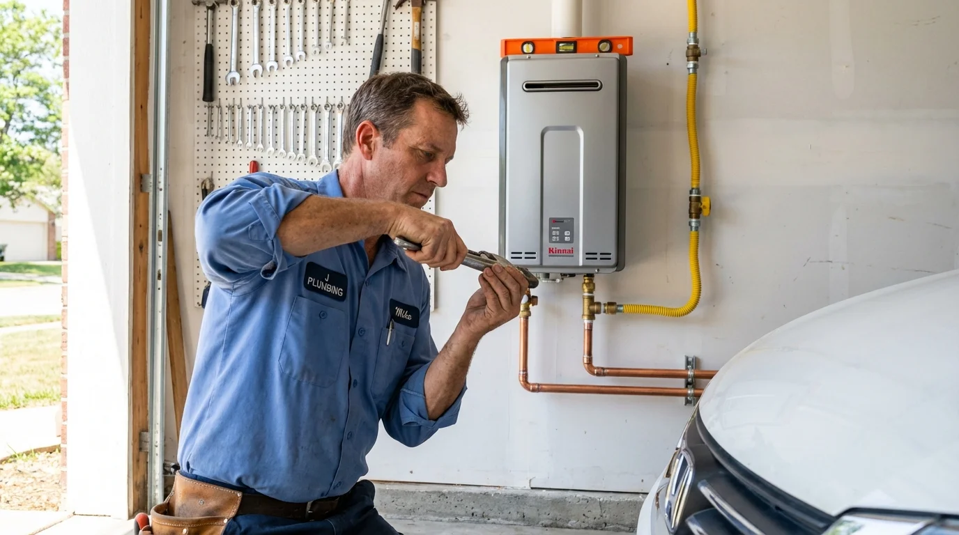 Tankless water heater installation by a Johns Plumbing LLC plumber in Eagar